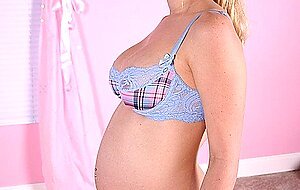 Pregnant Teen Lets A Nip Slip From Half Babe, Non-Nude, Pregnant, Skirt, Teen